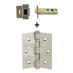 3" Satin Chrome Hinge And 3" Latch Kit