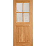 Buy 4 Panel Cottage Oak Glazed External Door online UK