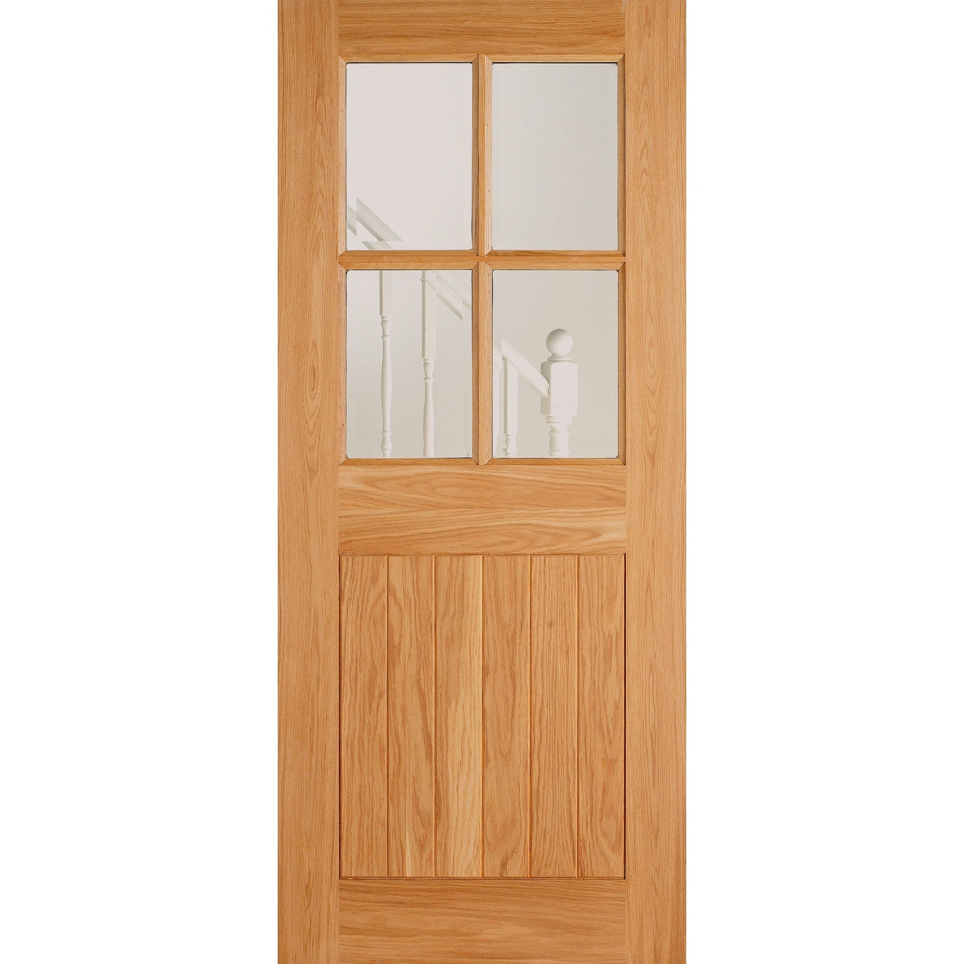 Buy 4 Panel Cottage Oak Glazed External Door online UK