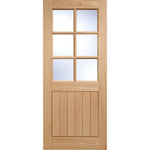 Buy 6 Panel Cottage Oak Glazed External Door online UK