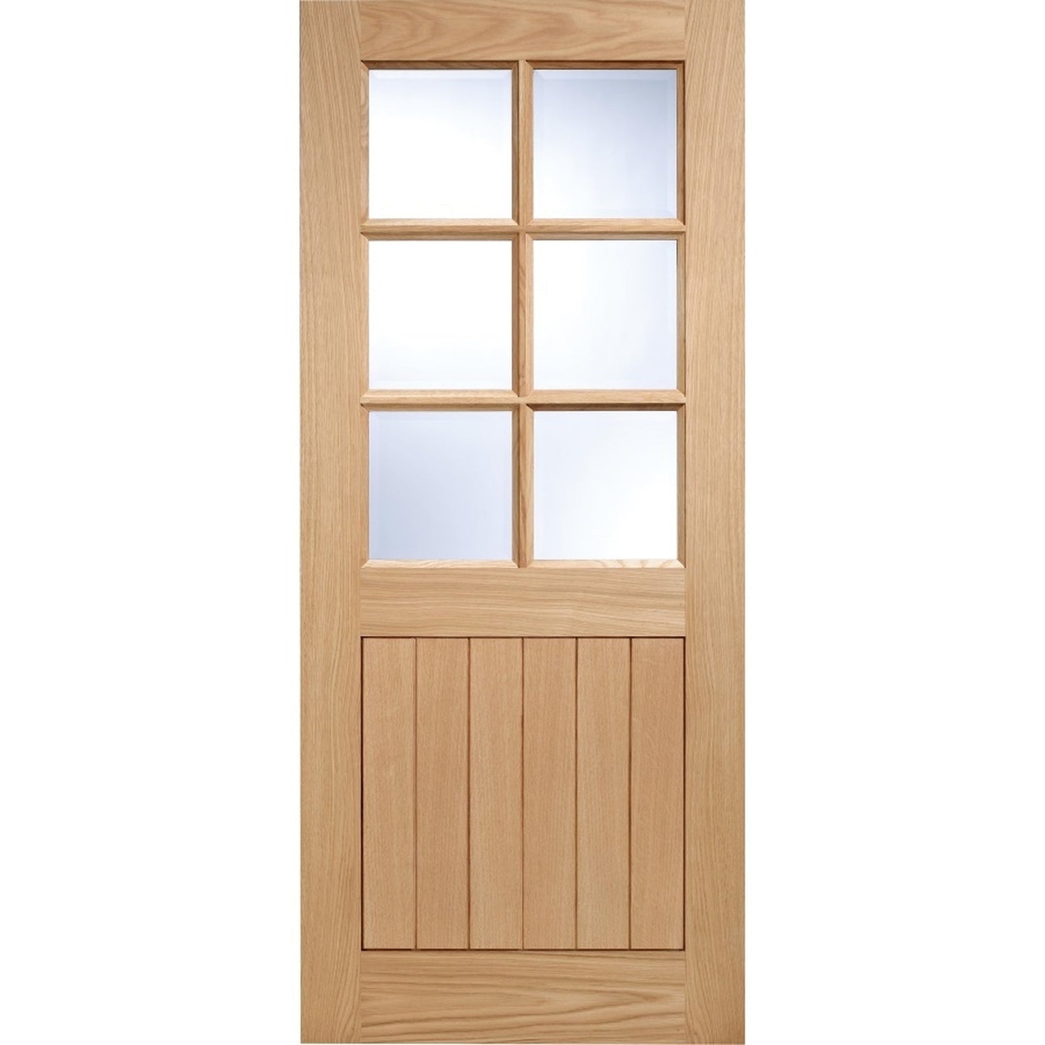 Adoorable Oak 6 Panel Cottage Glazed External Oak Veneer Doors - Main Product Image