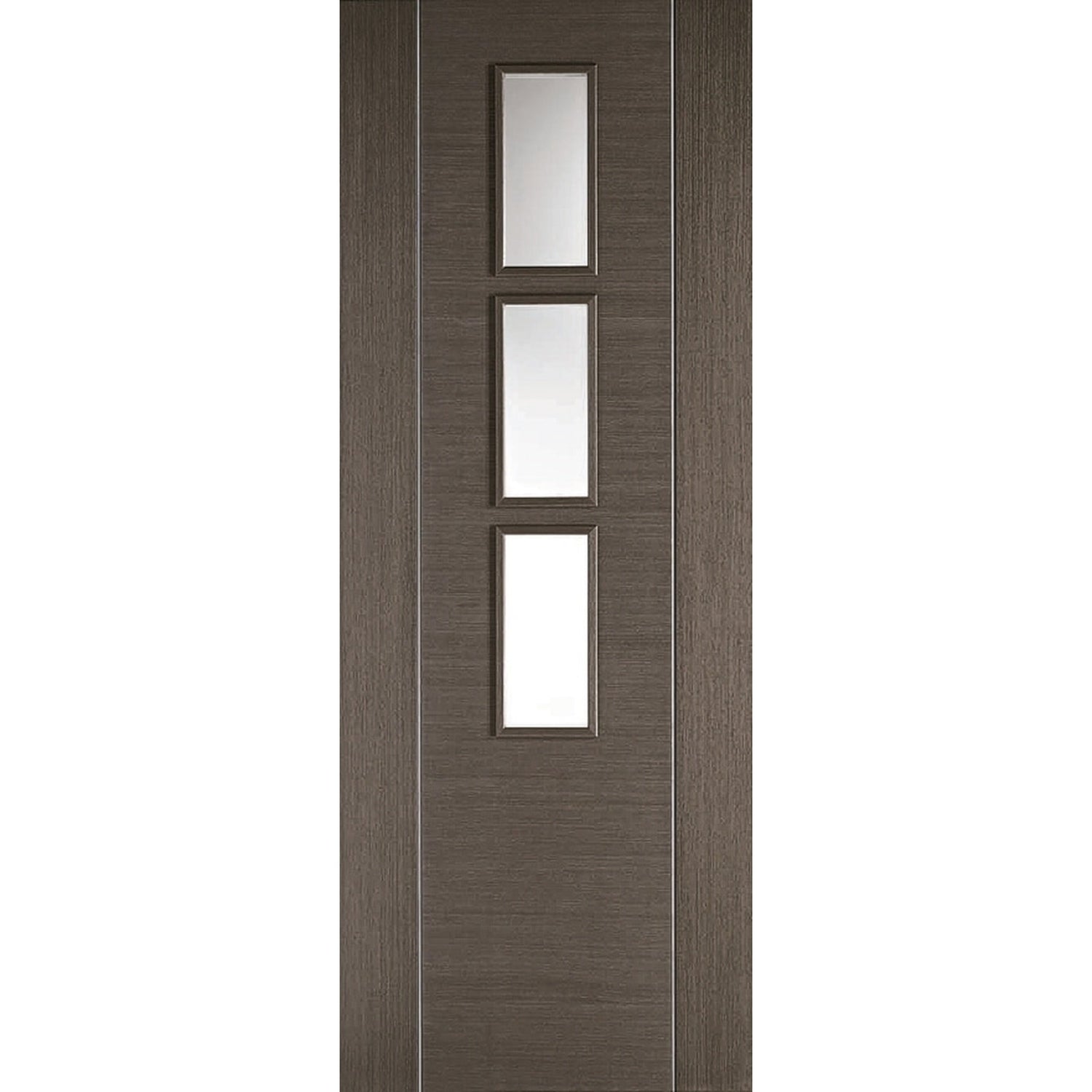 Alcaraz Prefinished Chocolate Grey 3L Internal Glazed Door - Main Product Image