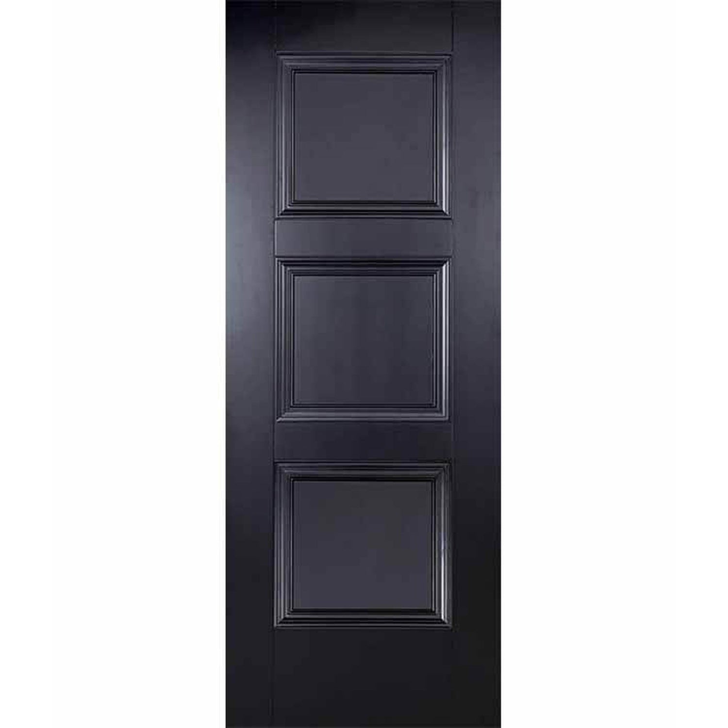 Amsterdam Black Primed 3 Panel Internal Door - Main Product Image