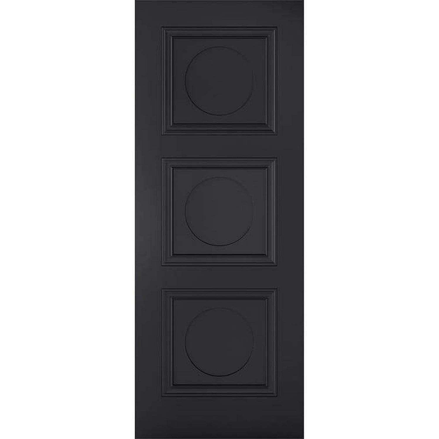Antwerp Black Primed 3 Panel FD30 Fire Door - Main Product Image