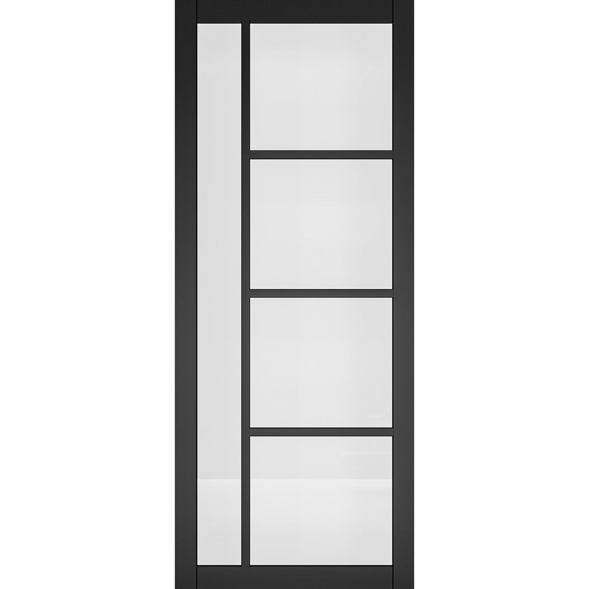 Brixton Black Prefinished Clear Glazed Internal Door - Main Product Image