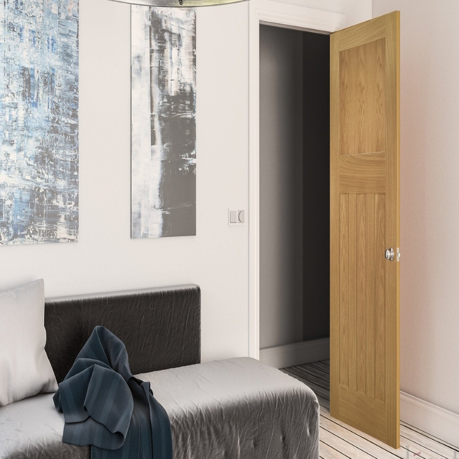 Cambridge Oak Fire Door - Lifestyle Image 1