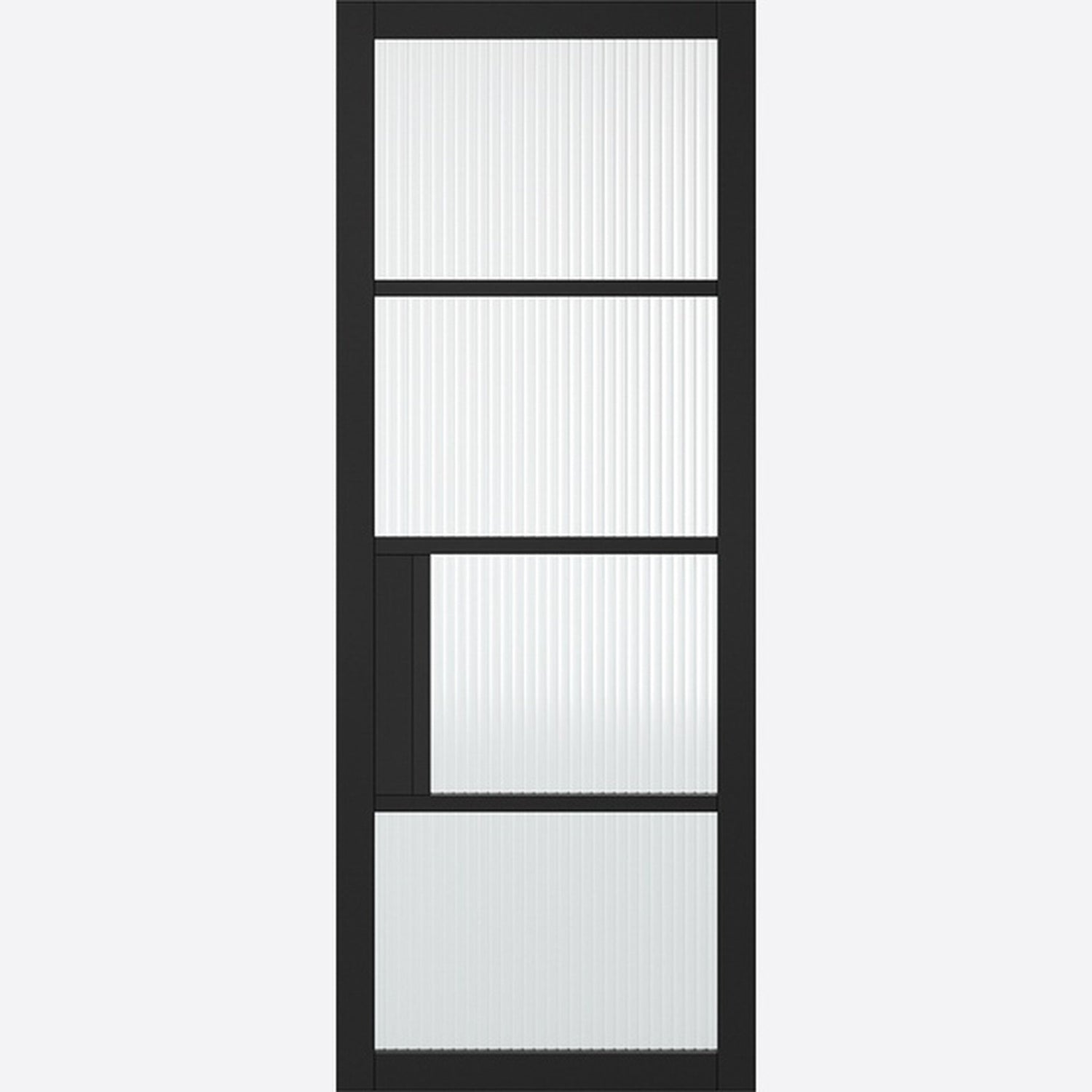 Chelsea Black Reeded Glazed Internal Door - Main Product Image
