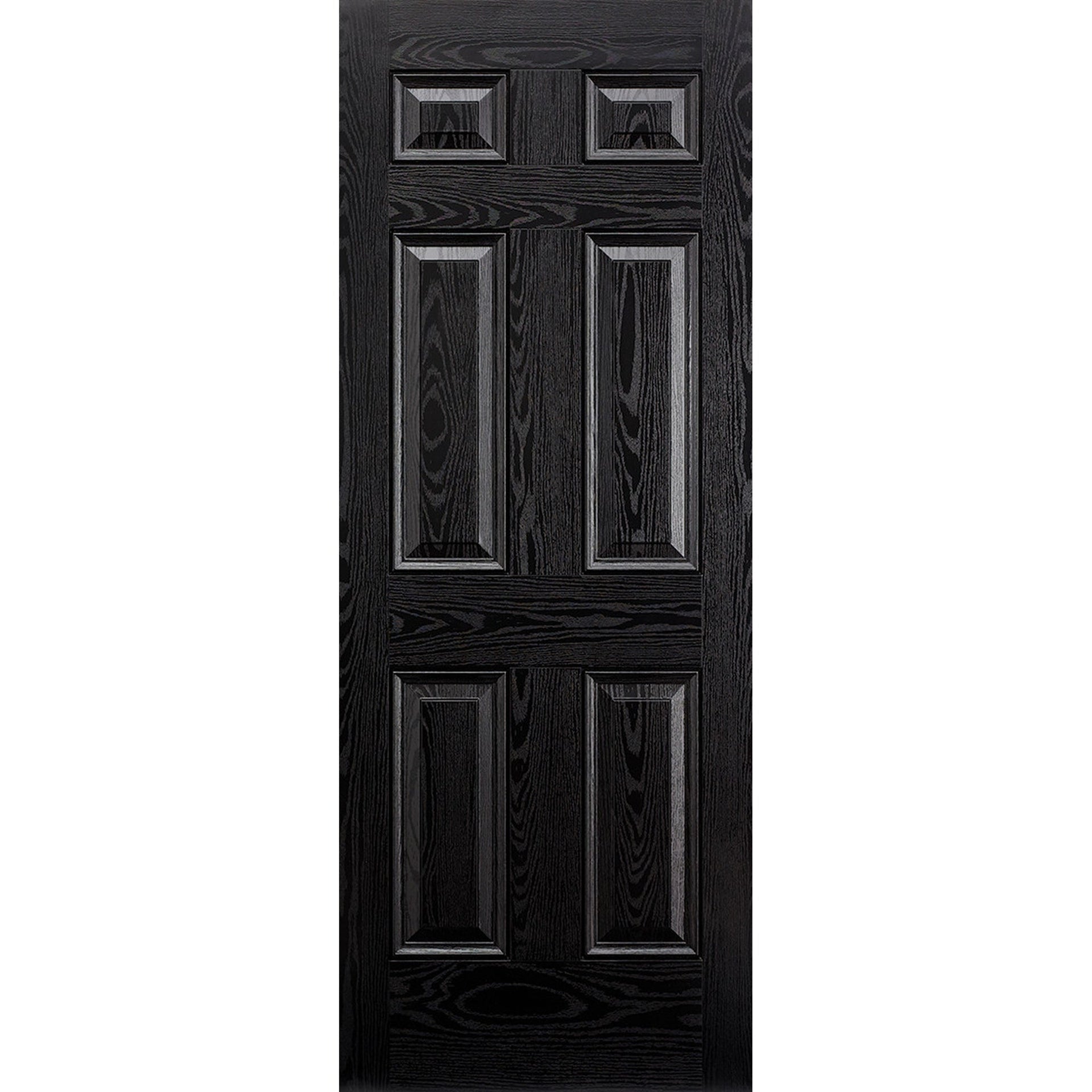 Colonial Black 6 Panel GRP External Door - Main Product Image