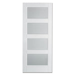 Contemporary 4L Frosted Glazed White Primed Door - Main Product Image