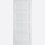 Contemporary 4 Panel White Primed Fire Door - Main Product Image