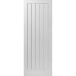 Product Cottage 5 white primed internal fire door with vertical plank panel