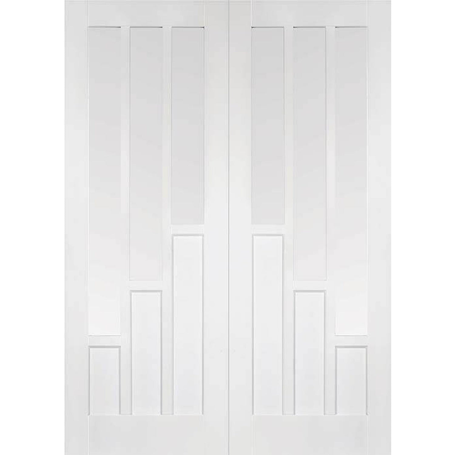 Coventry White Primed Clear Glazed Internal Door Pair - Main Product Image