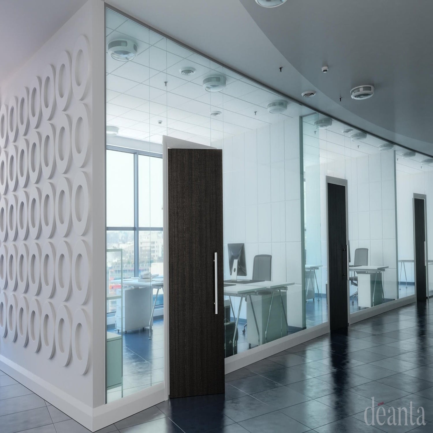 Dark Grey Prefinished Internal Flush FD30 Fire Door - Lifestyle Image 1