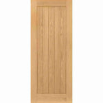 Product Deanta Ely prefinished oak FD60 fire door with vertical panel design, front view