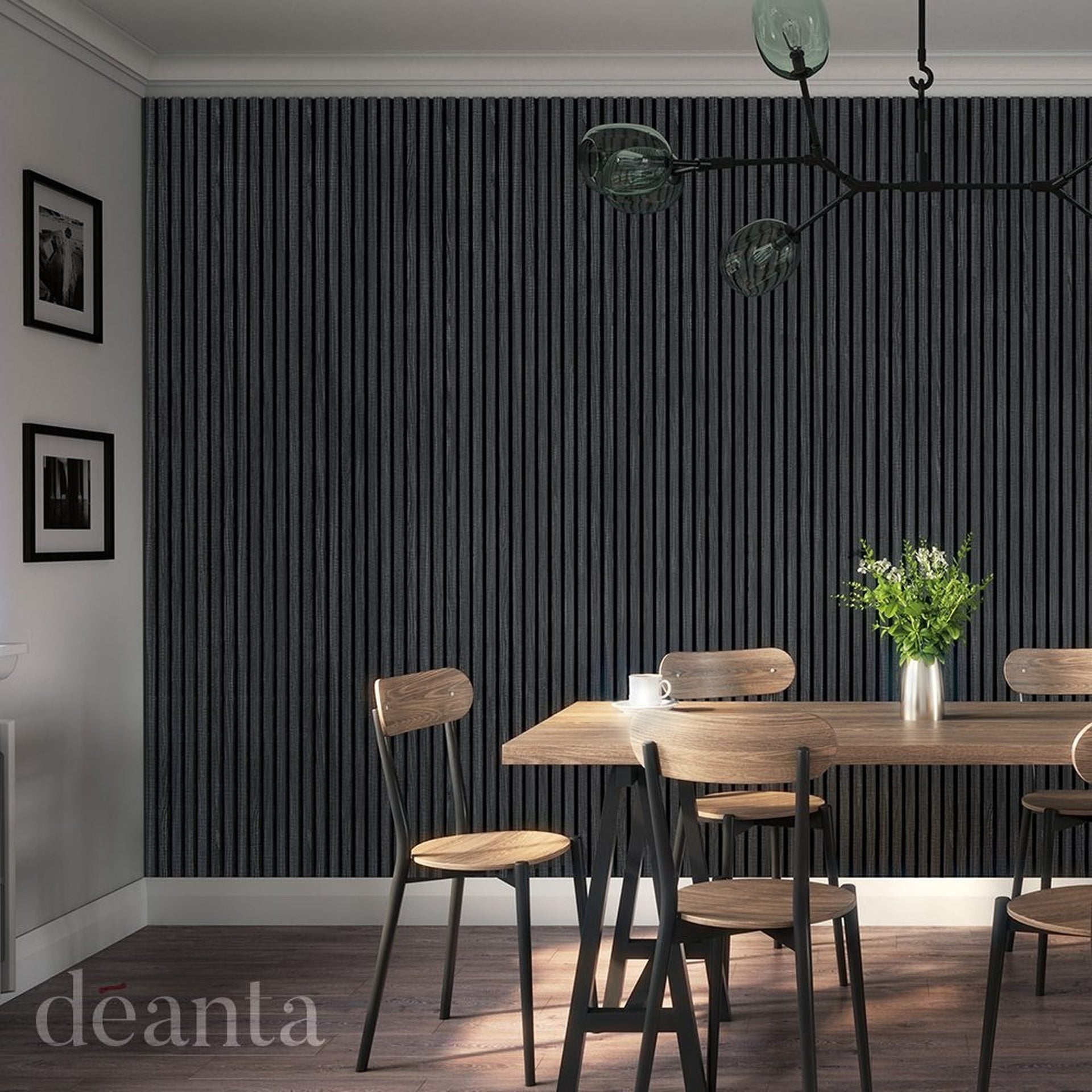 Acoustic Dark Grey Ash Wall Panelling - Main Product Image