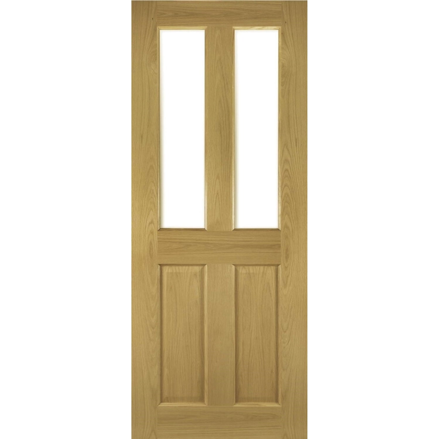 Deanta Bury Victorian Glazed Oak 4 Panel Internal Door - Main Product Image