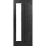 Deanta Ely Brushed Black Oak Clear Glazed Internal Door - Main Product Image