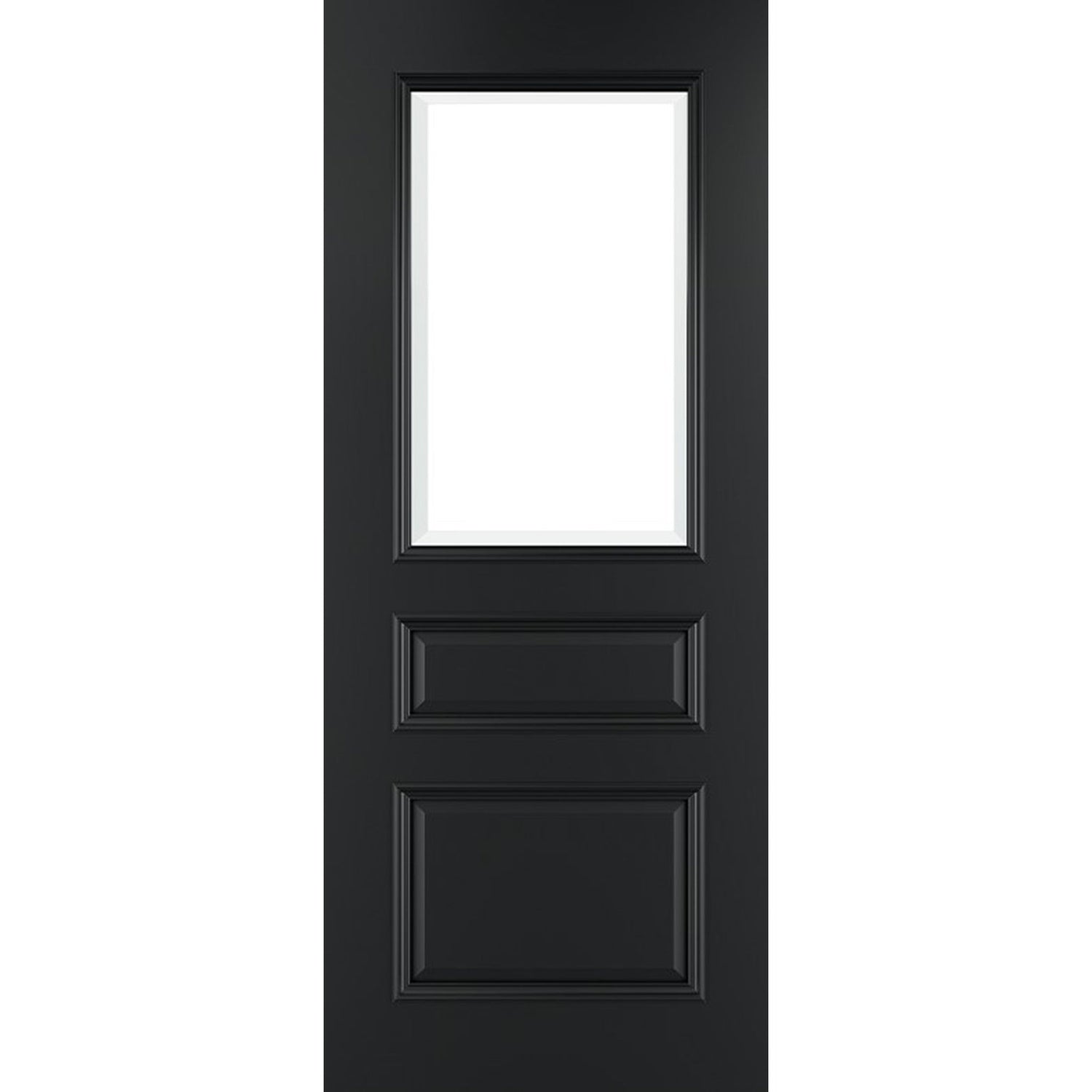 Deanta Windsor Black Prefinished Bevelled Glazed Internal Door - Main Product Image