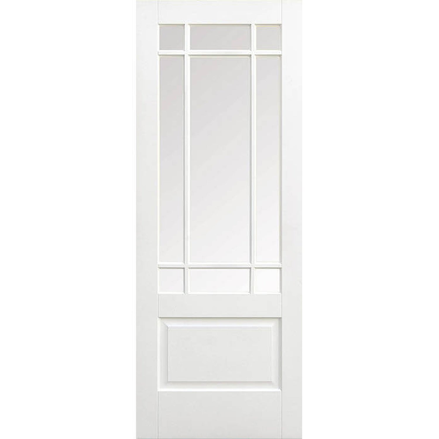 Downham White Primed 9L Clear Glazed Internal Door - Main Product Image