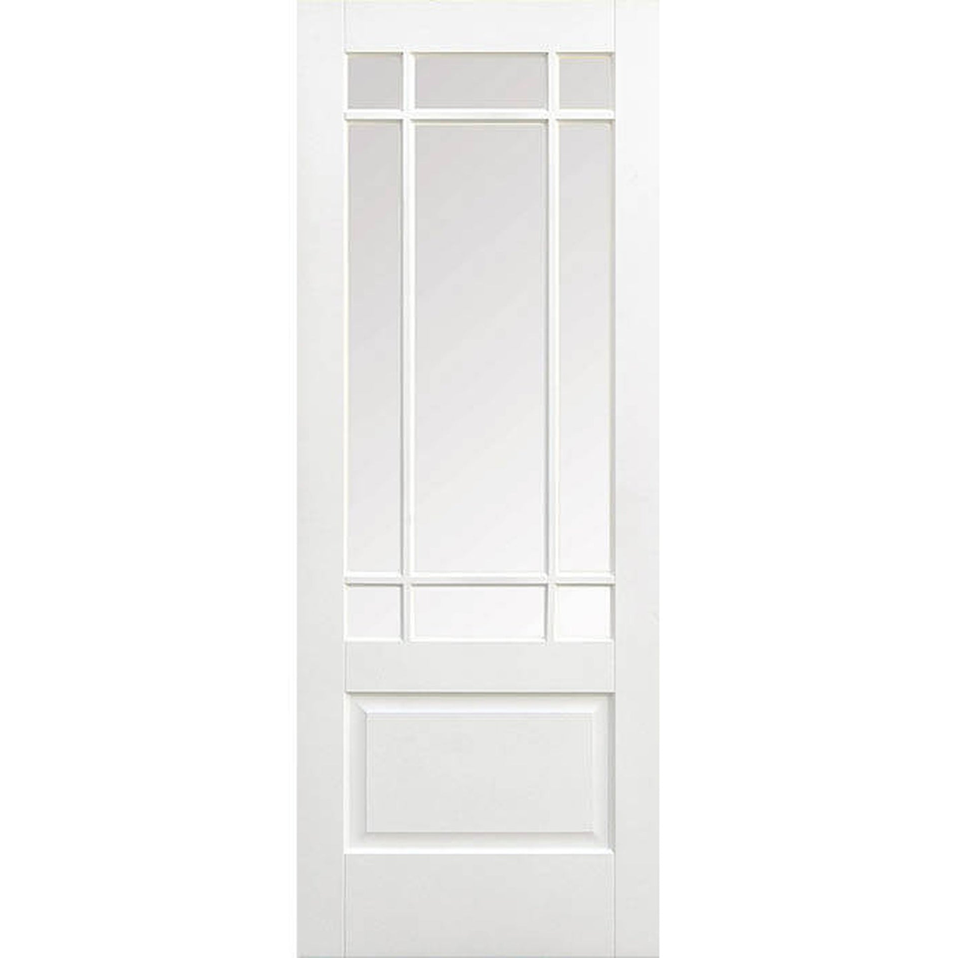 Downham White Primed 9L Clear Glazed Internal Door - Main Product Image
