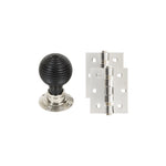 Ebonised Wood Beehive Door Knob Nickel Rose - Main Product Image