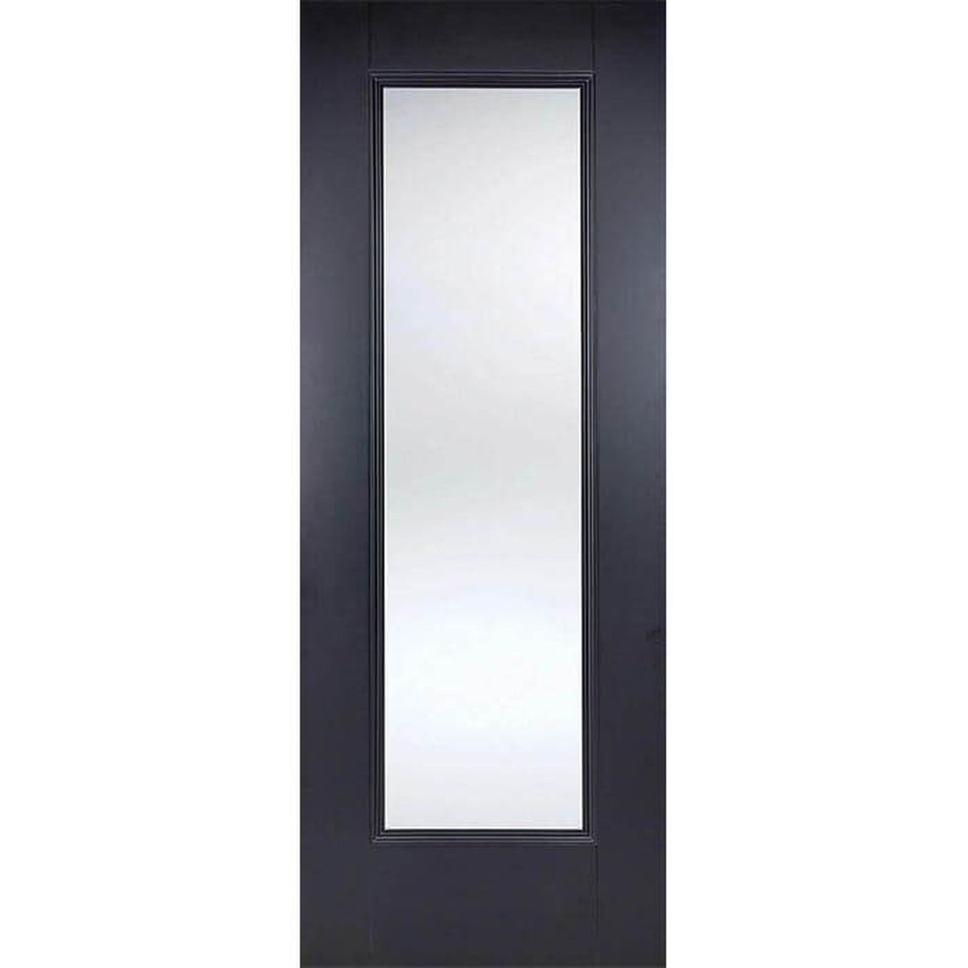 Eindhoven Black Primed 1 Panel Glazed Internal Door - Main Product Image