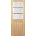 Engineered Oak Mexicano Prefinished 6L Glazed Door - Main Product Image