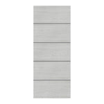 Product flush door light grey ash half-glazed internal door shown flat