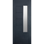 GRP Newbury Grey Glazed 1L External Door - Main Product Image