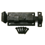 Product handforged fishtail bolt in black iron finish