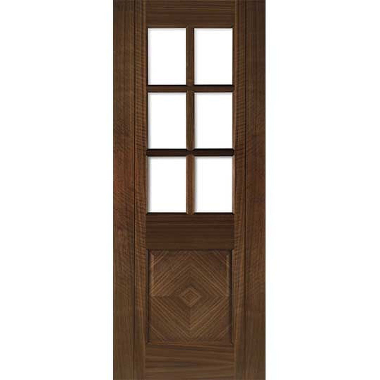 Kensington Prefinished Glazed Walnut Door - Lifestyle Image 1
