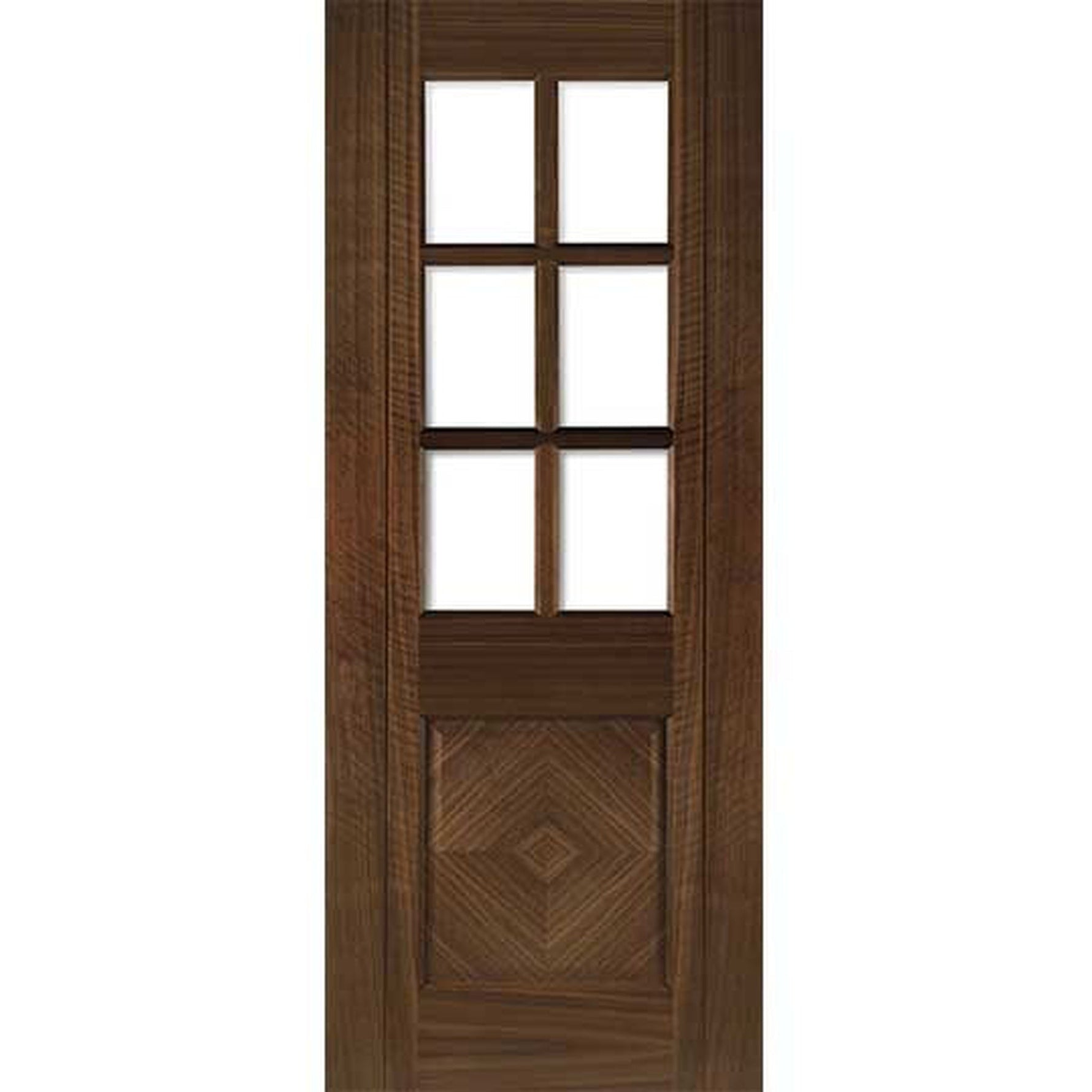 Kensington Prefinished Glazed Walnut Door - Lifestyle Image 1