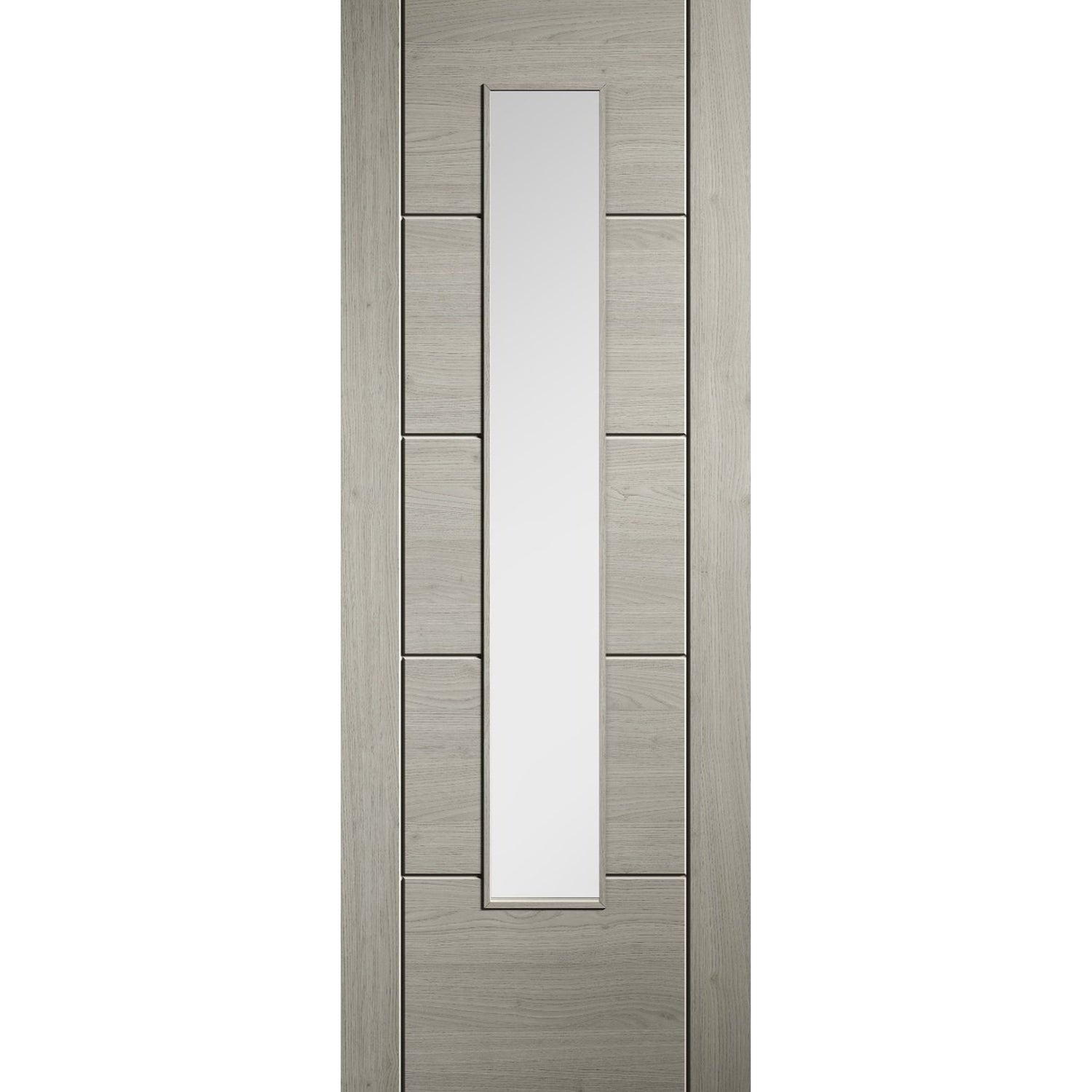 Ladder Light Grey Prefinished Laminate Glazed Door - Main Product Image