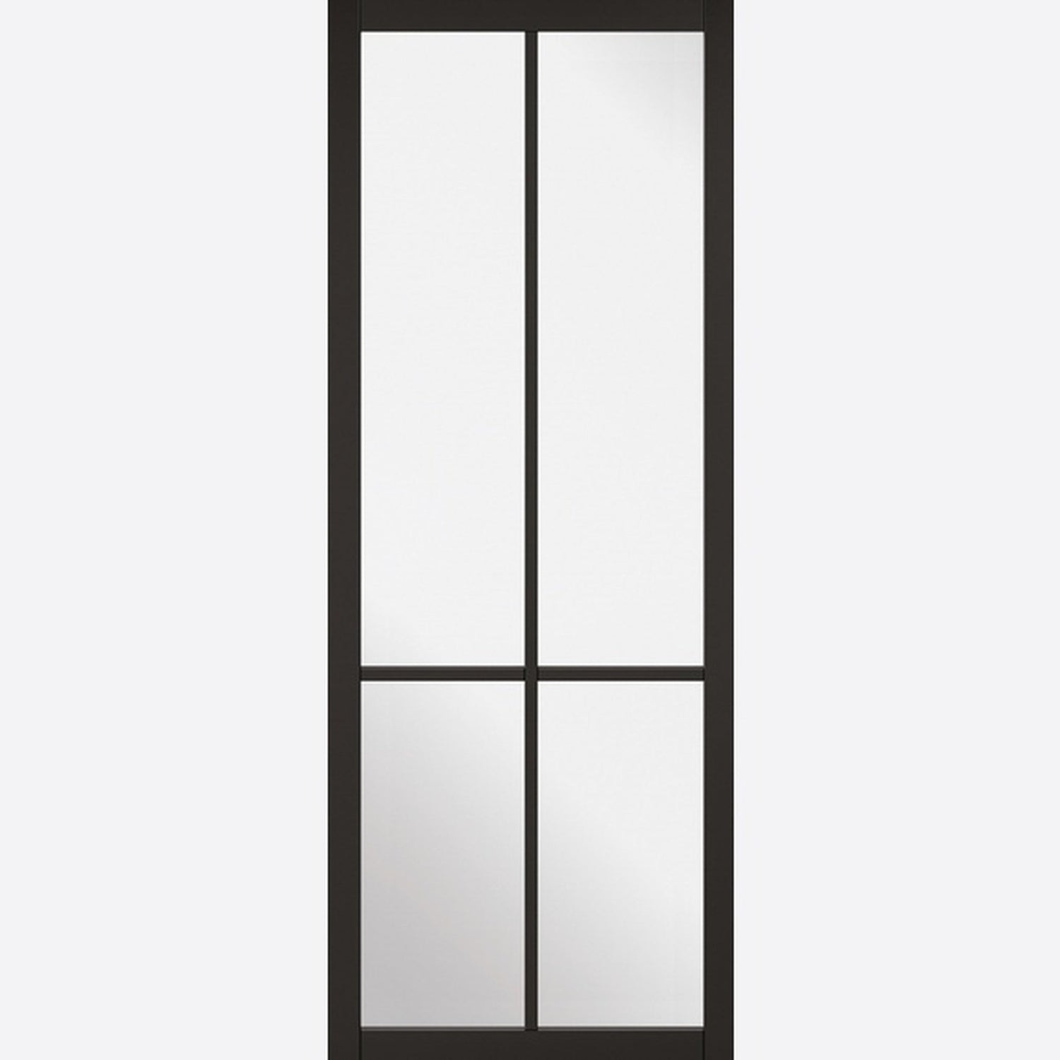 Liberty 4P Prefinished Black Clear Glazed Internal Door - Main Product Image
