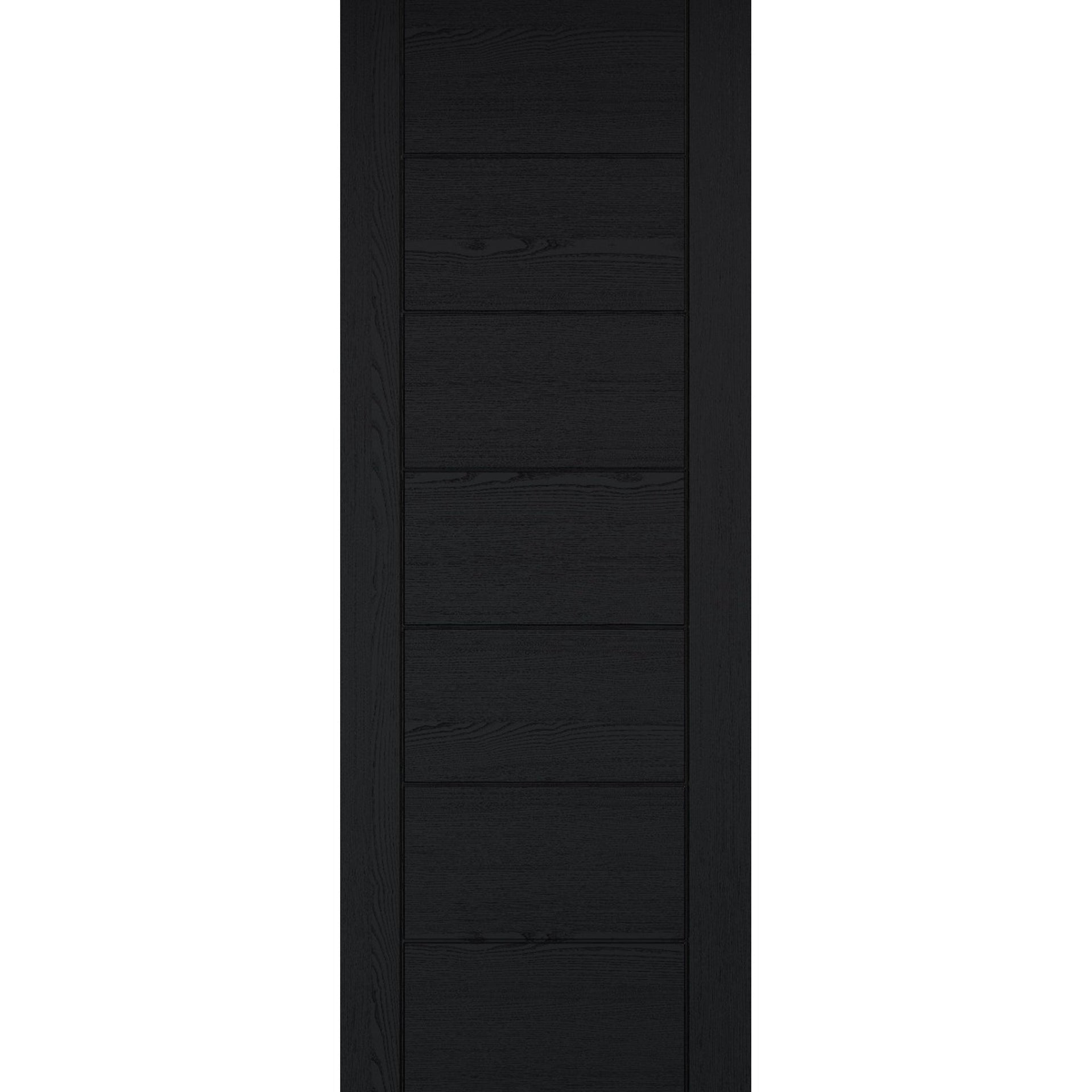 Linear Black Prefinished Laminate 7 Panel Internal Door - Main Product Image