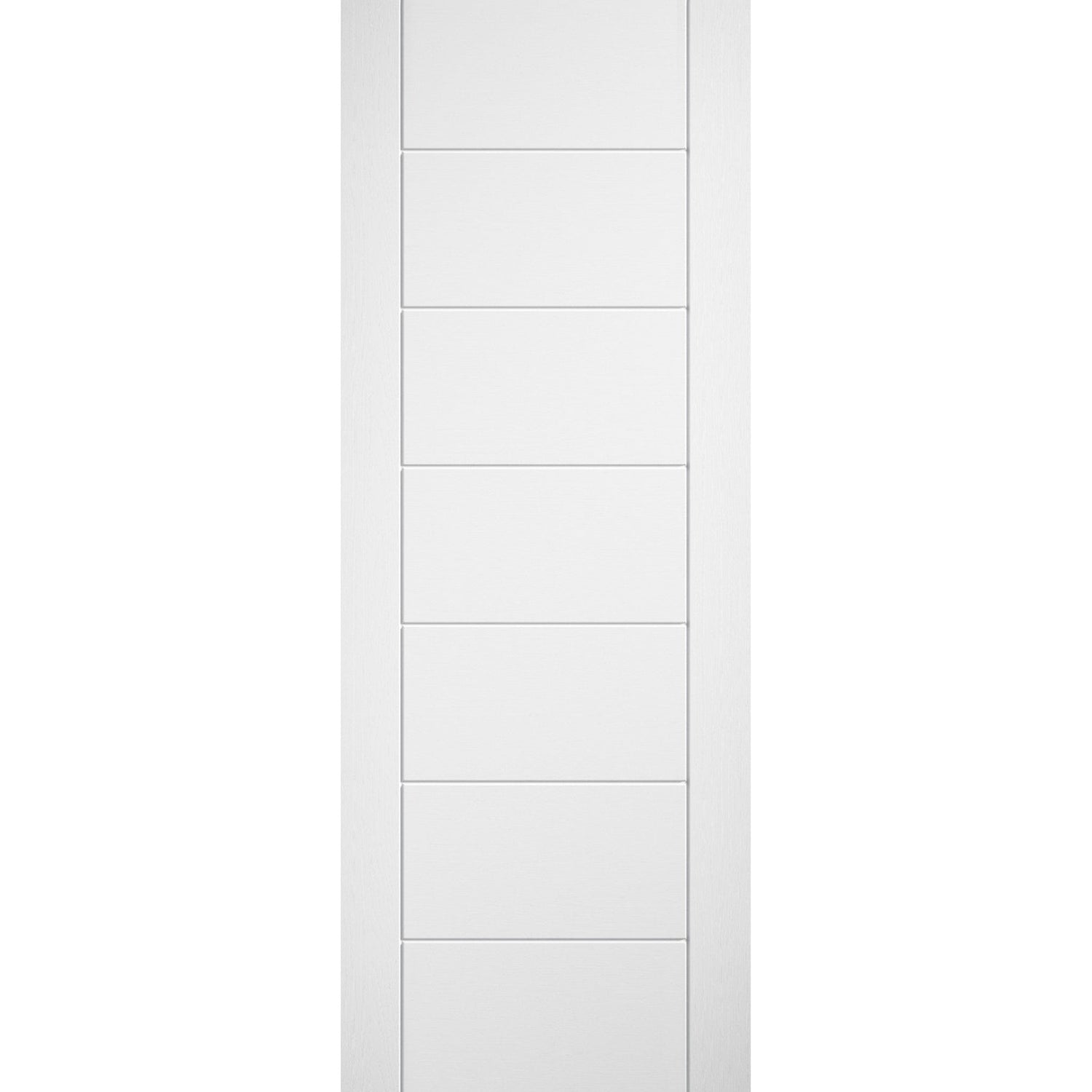 Linear White Prefinished Laminate 7 Panel Internal Door - Main Product Image