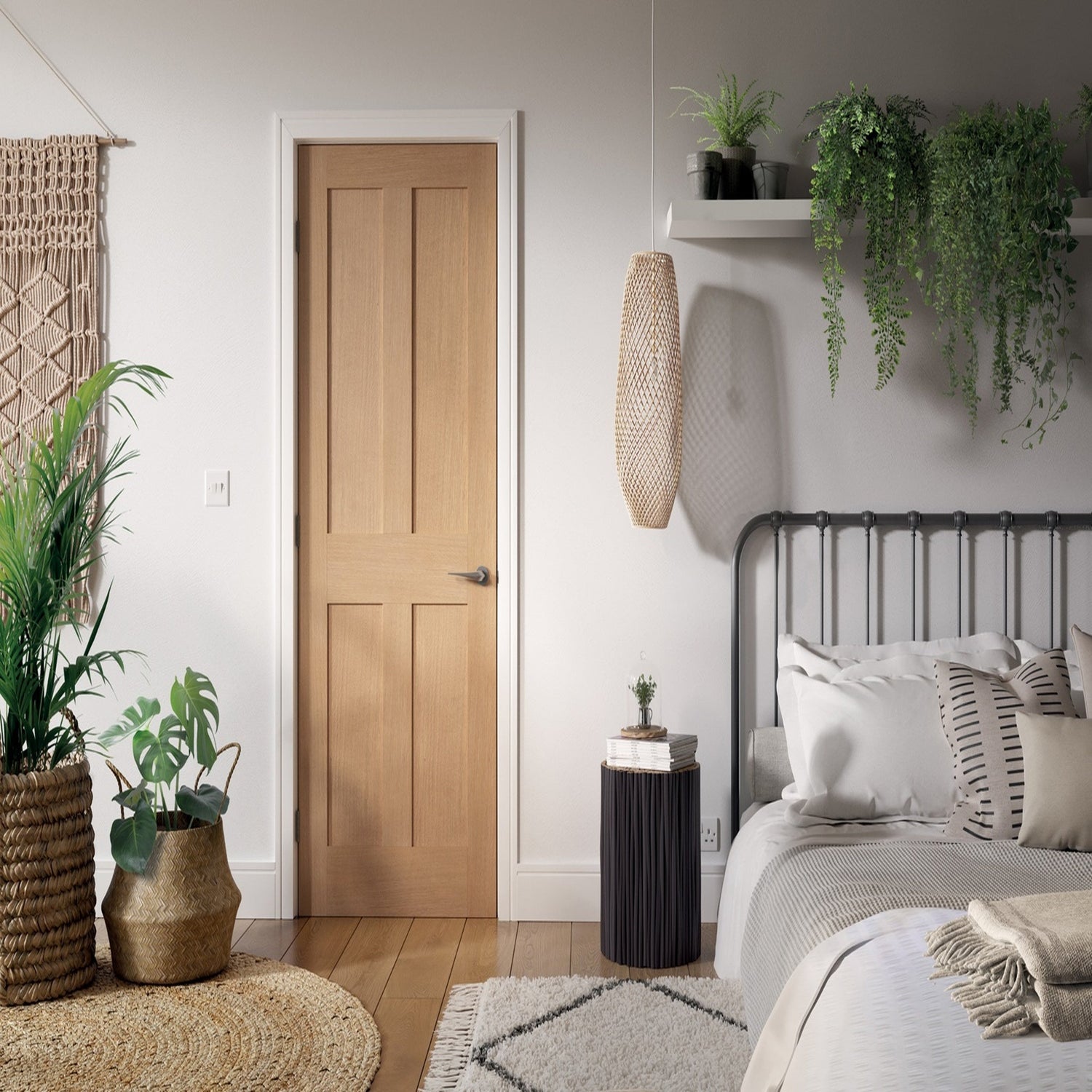 London Flat 4P Prefinished Oak Internal Door - Lifestyle Image 1