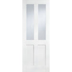 London Flat 4P White Primed Glazed Internal Door - Main Product Image