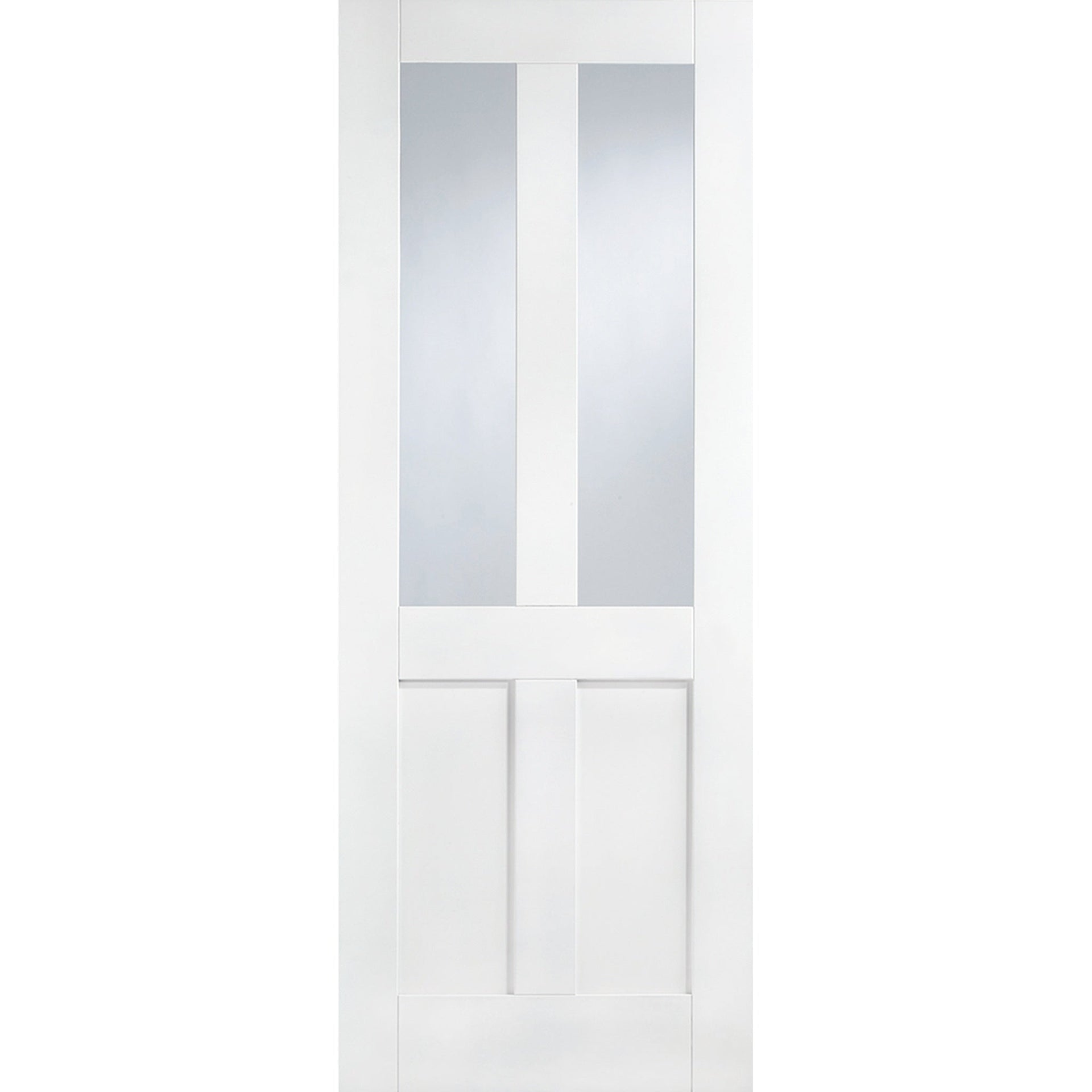 London Flat 4P White Primed Glazed Internal Door - Main Product Image