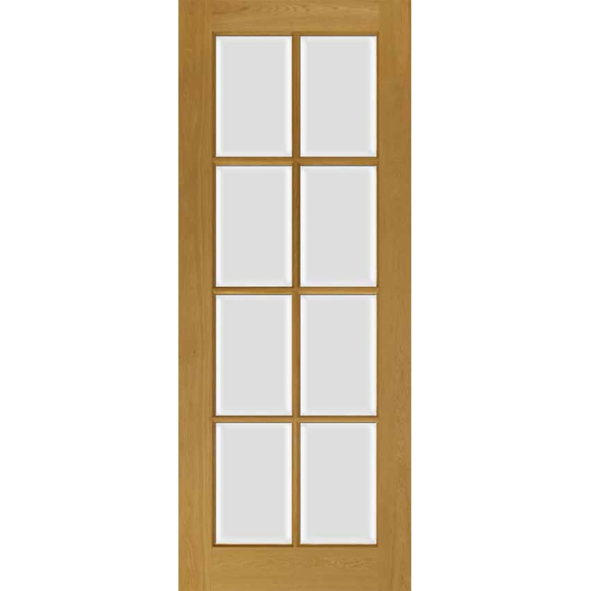 Product London French glazed oak veneer door on white background