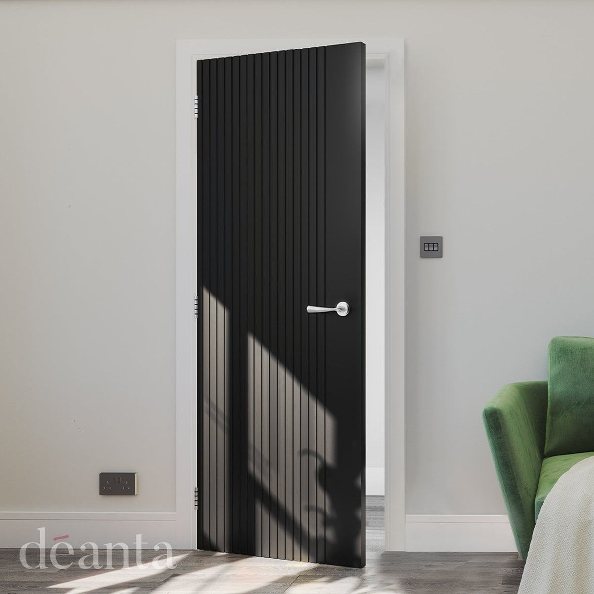 Malmo Black Prefinished Internal Door - Lifestyle Image 1