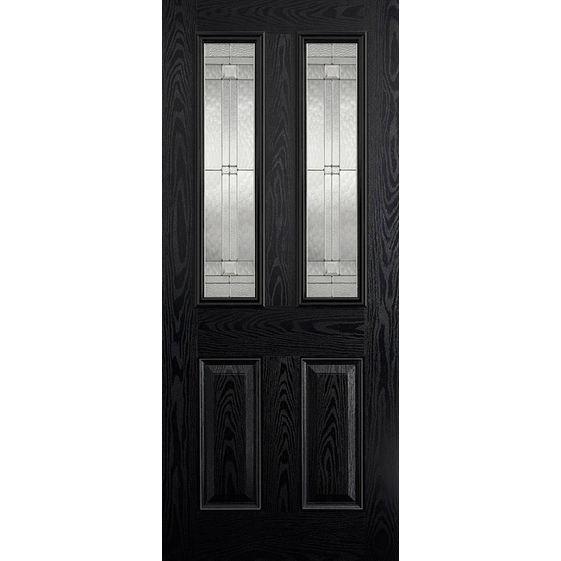 Malton Black 2L Glazed GRP External Door - Main Product Image