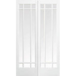 Manhattan White Primed Clear Glazed Internal Door Pair - Main Product Image