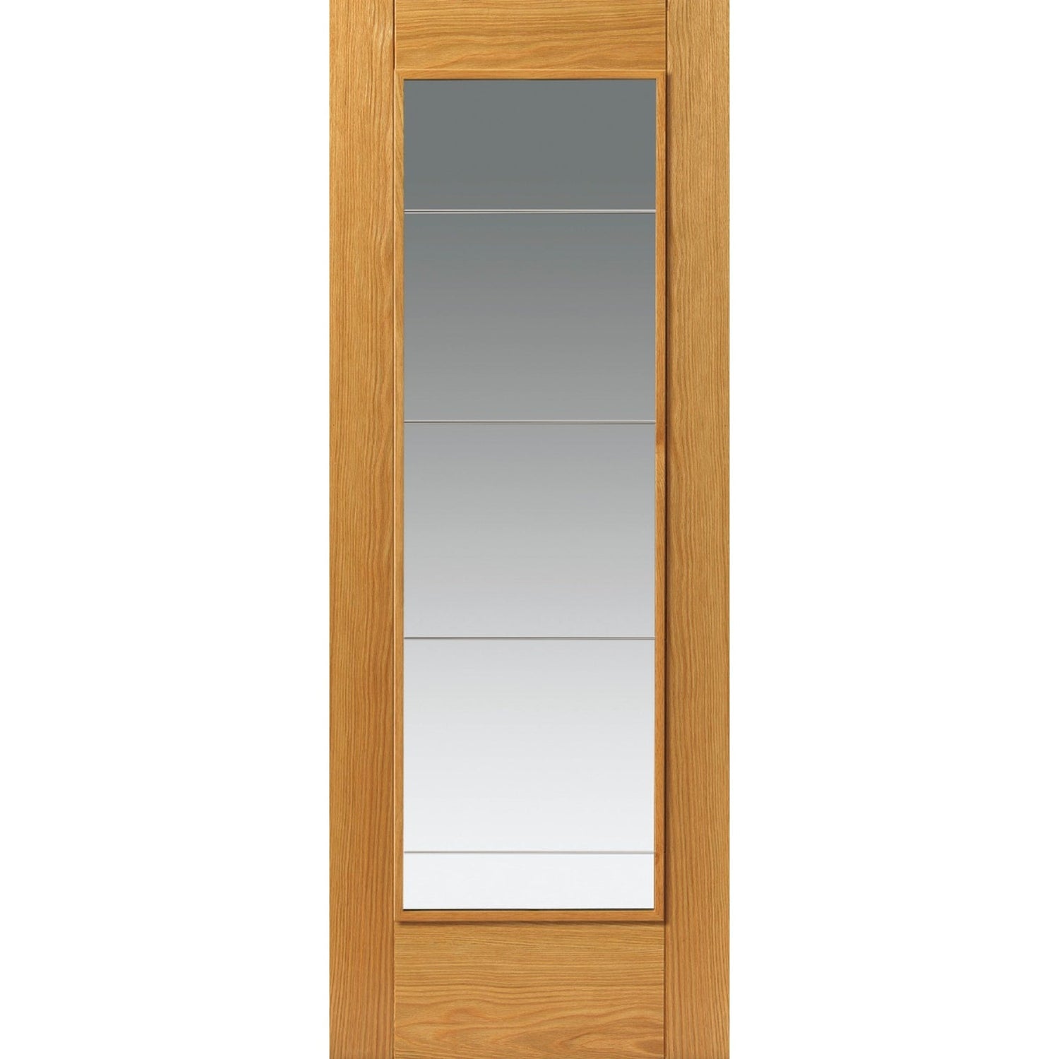 Medina Prefinished Oak Etched Glazed Internal Door - Main Product Image
