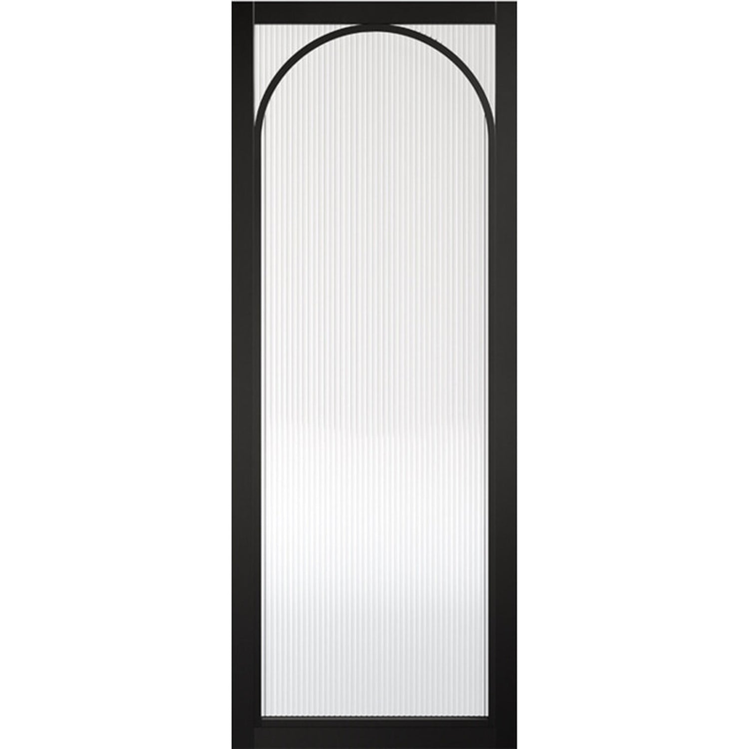 Melrose Black Prefinished Reeded Glazed Door - Main Product Image