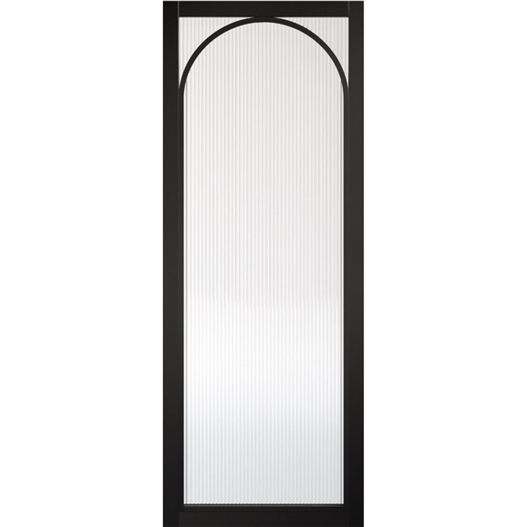 Melrose Black Prefinished Reeded Glazed Door - Main Product Image