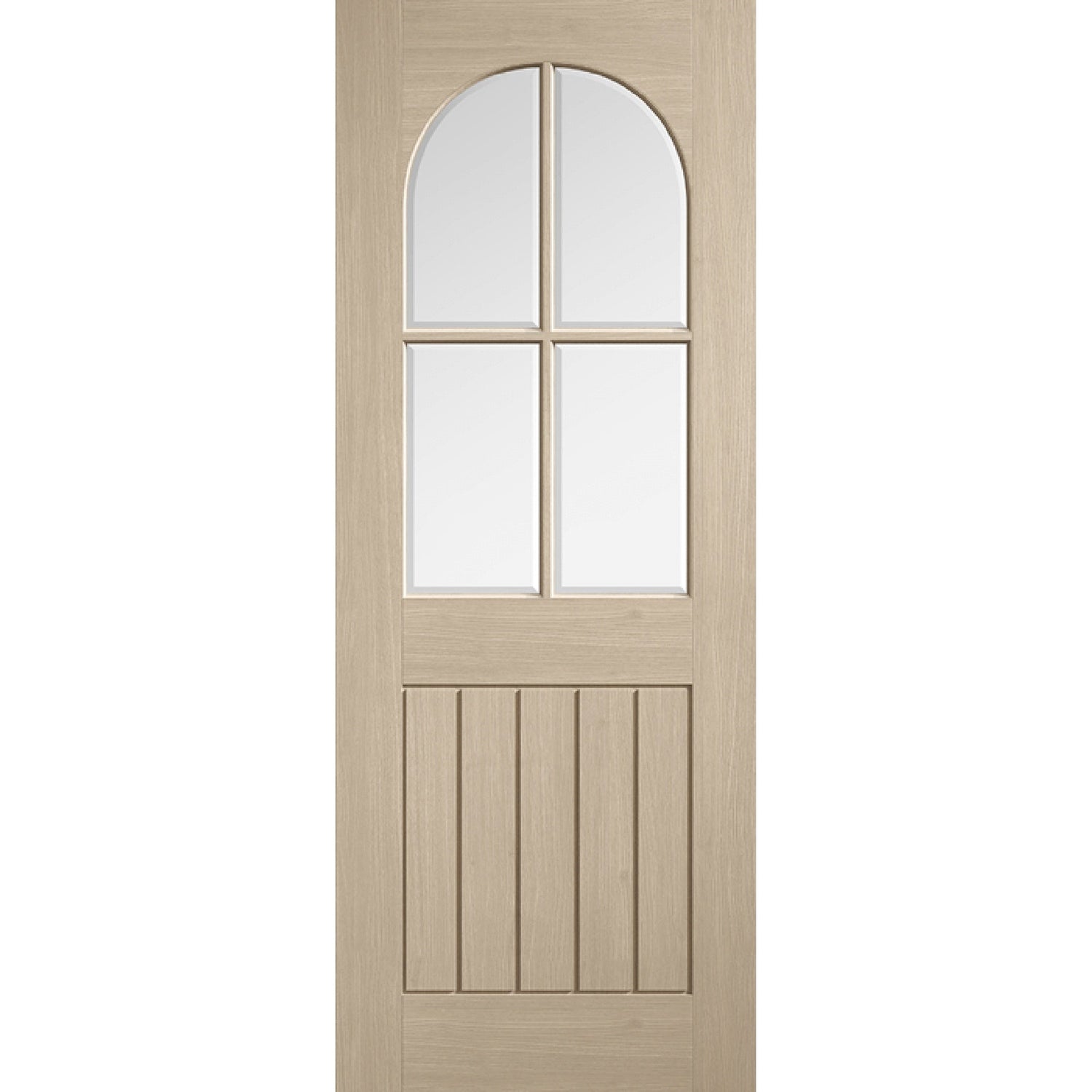 Mexicano Arched Square Top Glazed Prefinished Blonde Oak Door - Main Product Image