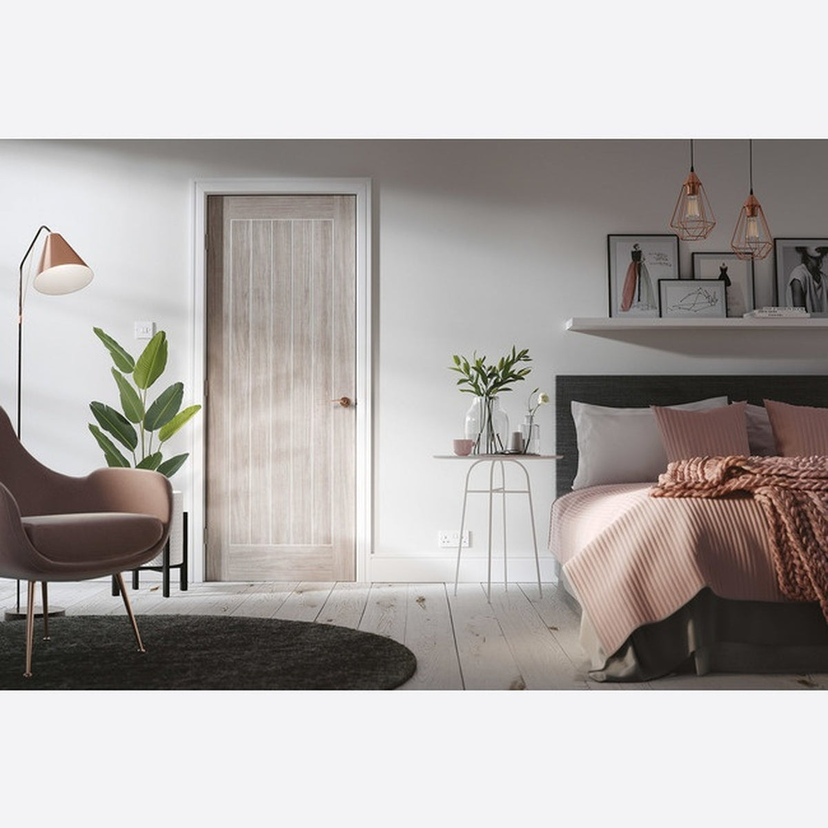 Mexicano Light Grey Laminated Internal Door - Lifestyle Image 1