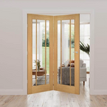 Norwich Clear Glazed Oak Internal Door Fold Kit