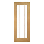 Product oak Norwich flat clear glazed internal door with glass panels